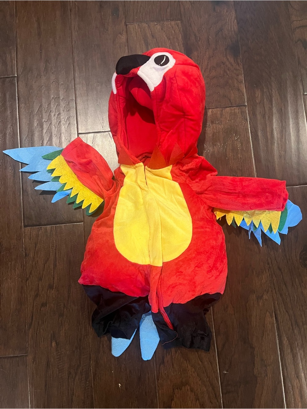 Red Parrot Hooded Kids Costume with Yellow Chest - Brand Unspecified